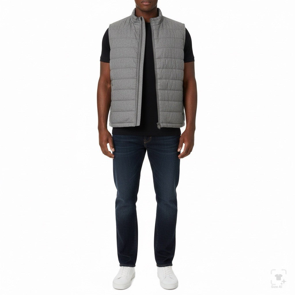 Sonoma Mens Gray Puffer Vest Full-Zip Lightweight Sleeveless Jacket Sz XXL - New