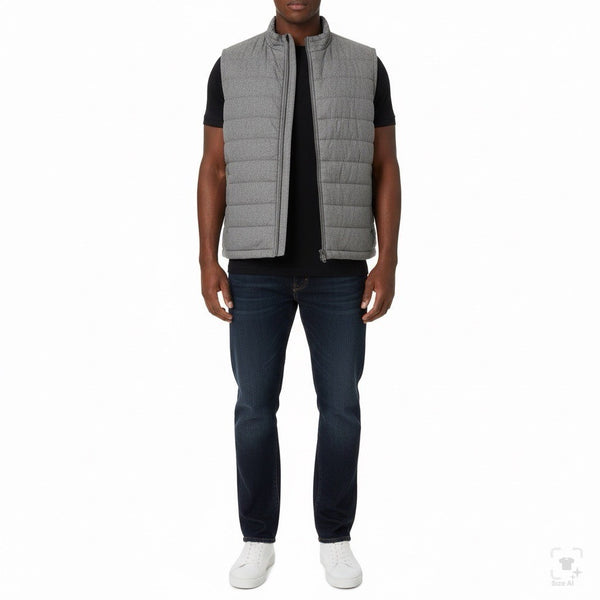 Sonoma Mens Gray Puffer Vest Full-Zip Lightweight Sleeveless Jacket Sz XXL - New