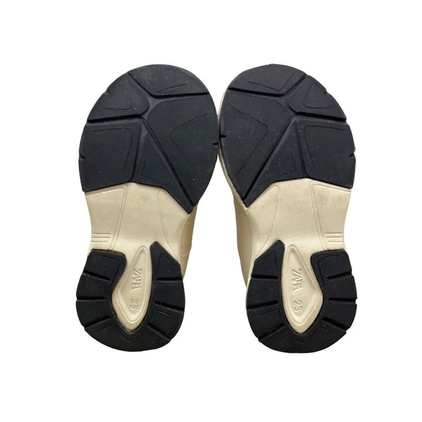 Zara Toddler Girl's Beige And Red Disney Mickey Mouse Sneakers Sz 25