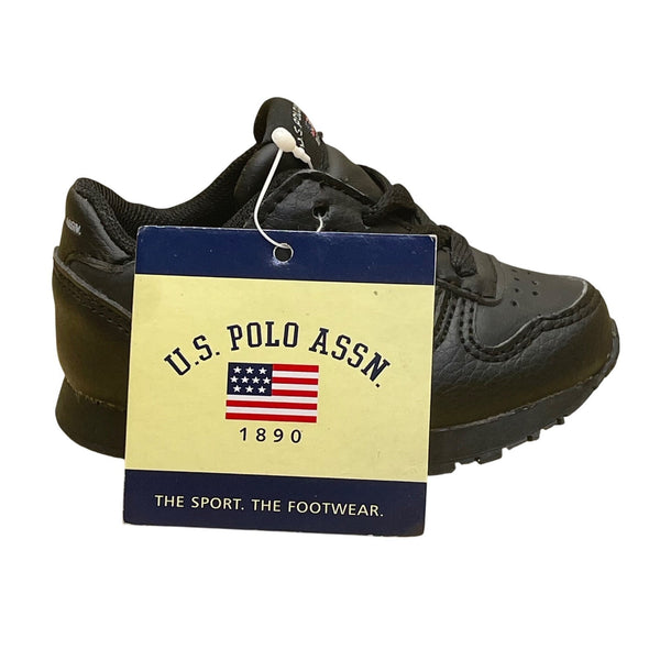 U.S. Polo Association 1890 Kids Black Synthetic Lace-Up Casual Sneakers Size 4