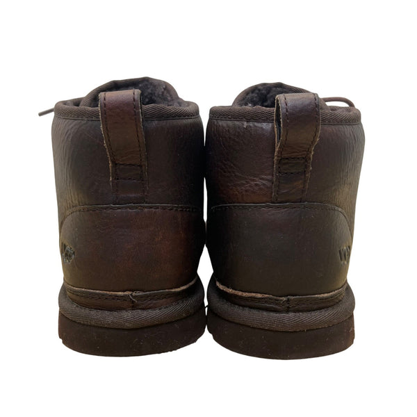 Vintage UGG Men’s Dark Brown Leather Lace-Up Shearling Lined Boots Size 10