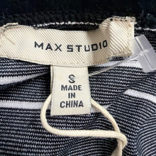 Max Studio Womens Black & White Striped Pencil Skirt Rayon Blend Stretch Size S