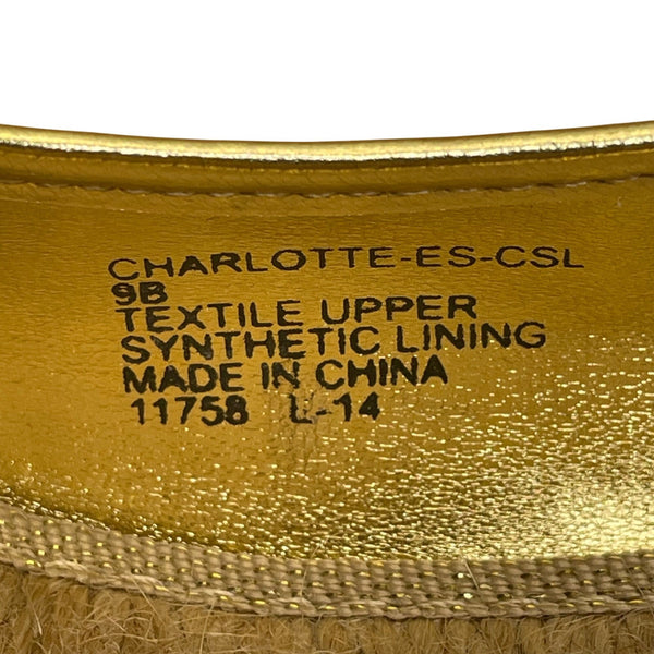Lauren Ralph Lauren Women’s Khaki/Gold Canvas Espadrille Wedge Sandals Size 9B