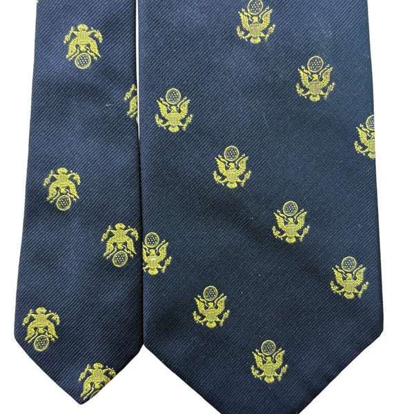 Resilio Mens Navy & Yellow Woven Polyester Patterned Tie