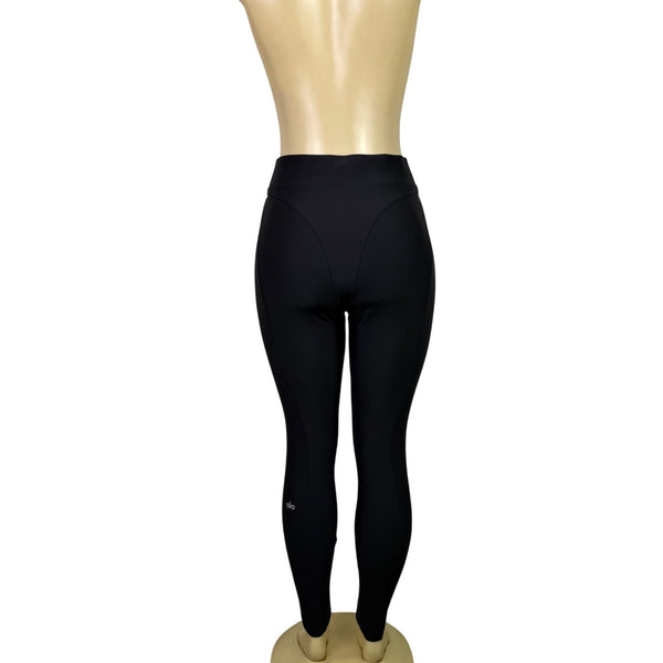 Alo Women Black Nylon/Spandex High-Waist Full-Length Sculpt Leggings Size M