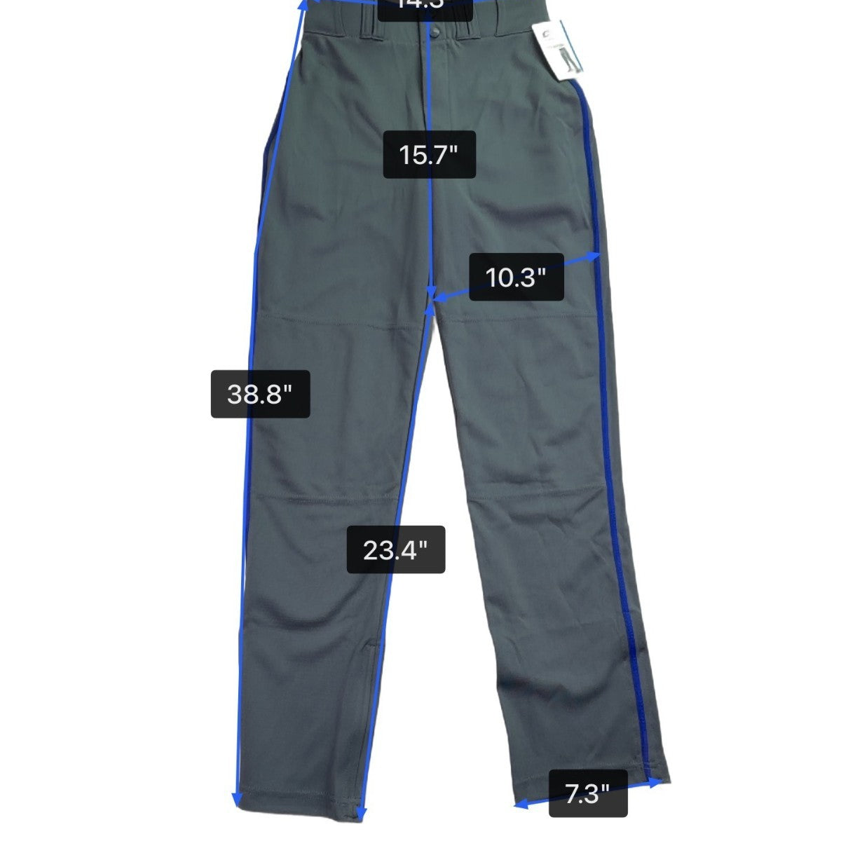 Champro Mens Gray Baseball Pants Open Bottom Royal Stripes Durable Sz S - New