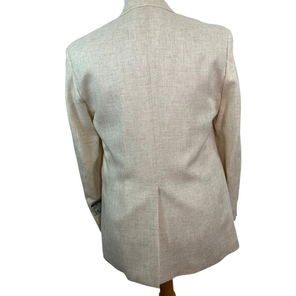 Haggar Beige Gentlemans Fit Dual button closure Front Pockets Mens Blazer Sz 40
