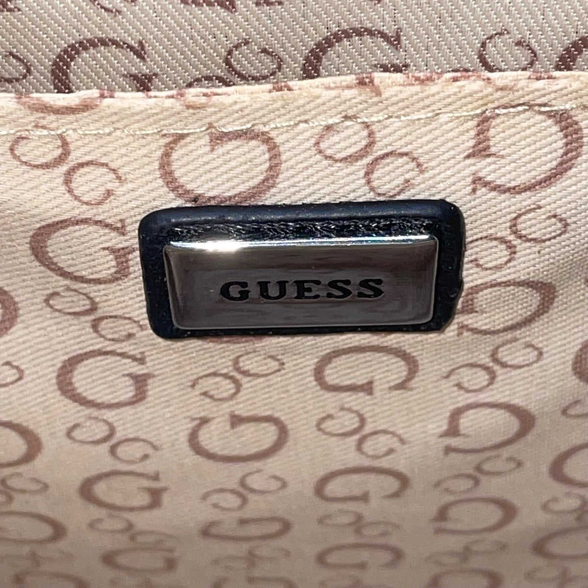 Guess Women’s Black Faux Leather Signature Logo Double Handles Tote Bag