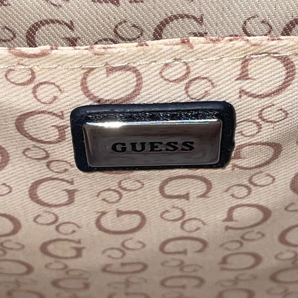 Guess Women’s Black Faux Leather Signature Logo Double Handles Tote Bag