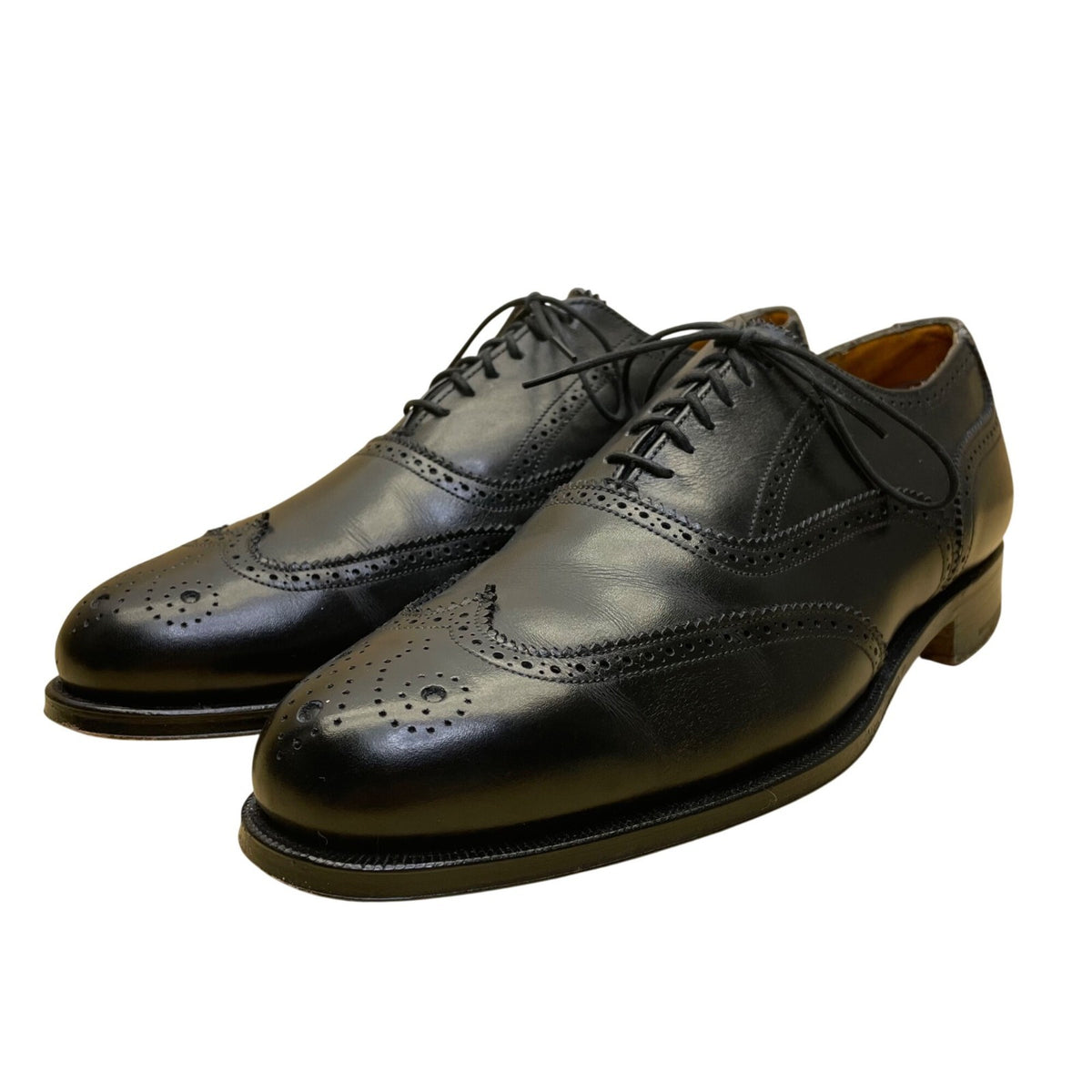 Britches Georgetowne Men’s Black Leather Wingtip Oxford Dress Shoes Size 10D