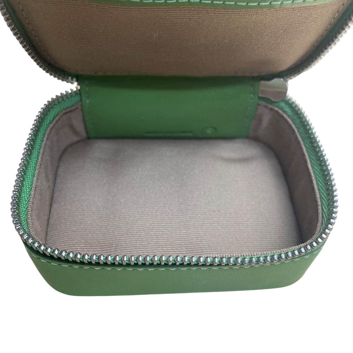 Coach Unisex Green Leather Zippered Pill Case Travel Organizer With Bottles