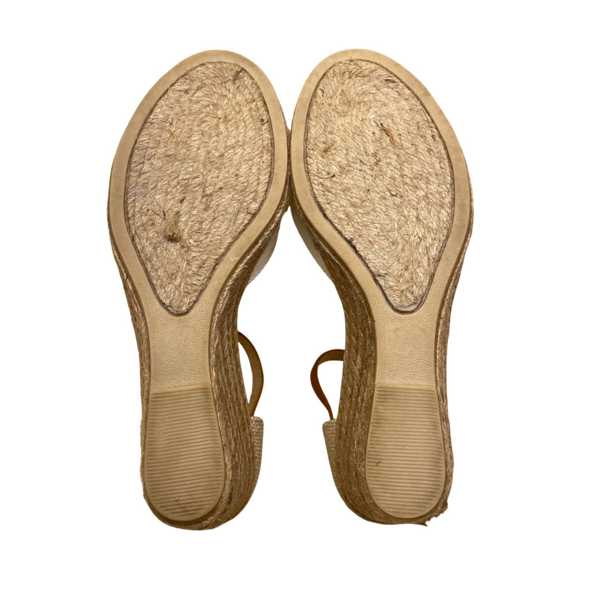 White Mountain Women’s White Canvas Ankle Strap Wedge Espadrilles Size 8.5M