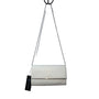 NWT Dasein Women's White Glitter Chain Strap Snap Closure Evening Clutch Size S