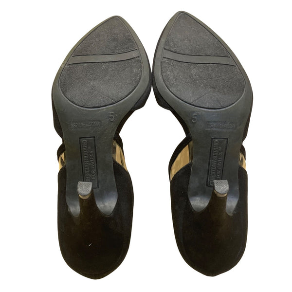 Christian Siriano Women’s Black Faux Suede DOrsay Pointed Toe Heels Size 5