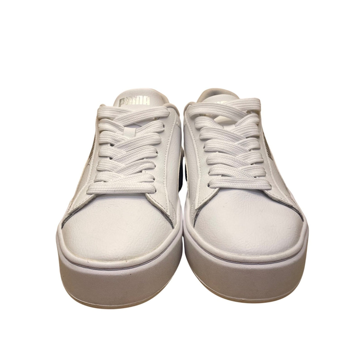 Puma Women’s White & Silver SoftFoam Lace-Up Smash V3 Platform Sneakers Size 7