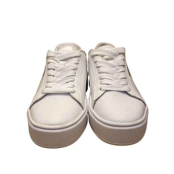 Puma Women’s White & Silver SoftFoam Lace-Up Smash V3 Platform Sneakers Size 7