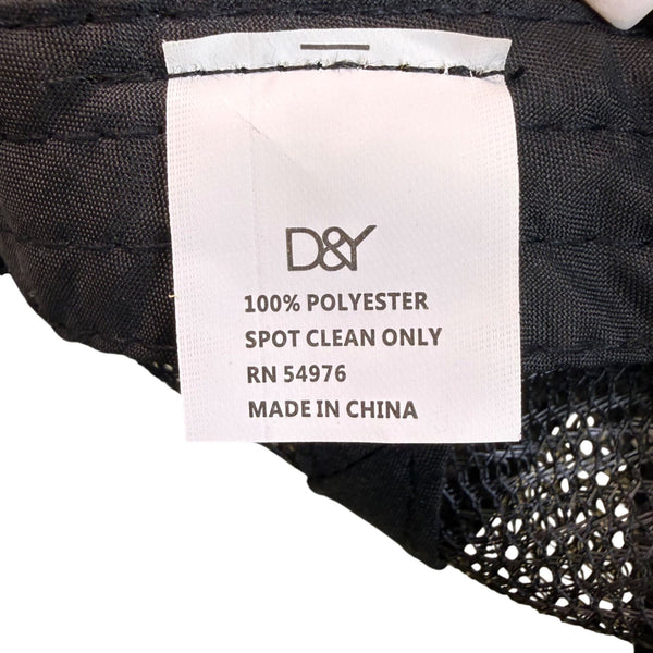 D&Y Unisex Black/White Polyester Trucker Hat  Mushroom Embroidery Snapback OS