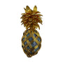 Gold Tone Womens Pineapple Brooch Woven Enamel Details Elegant Vintage