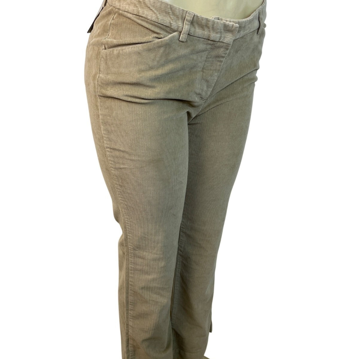 The Limited Womens Beige Corduroy Pants Mid-Rise Slim Fit Buttoned Size 6- New