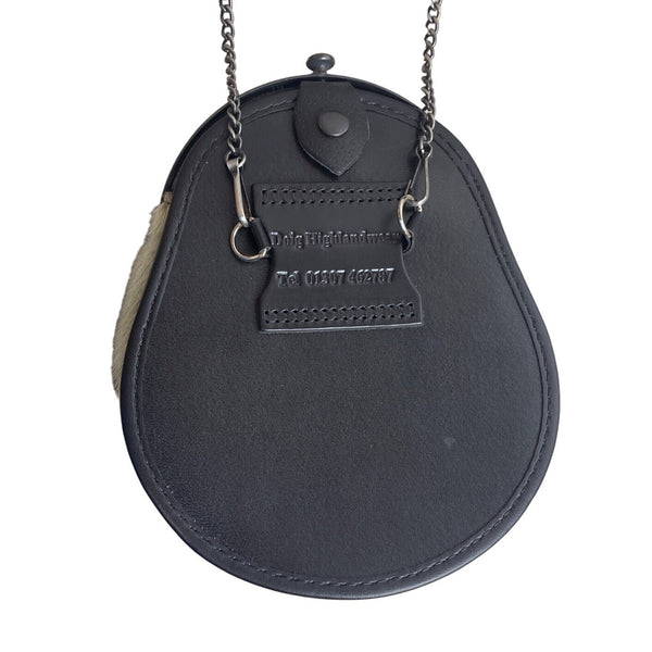 Scottish Sporran Bag With Celtic Knot Design Real Fur Chain Strap