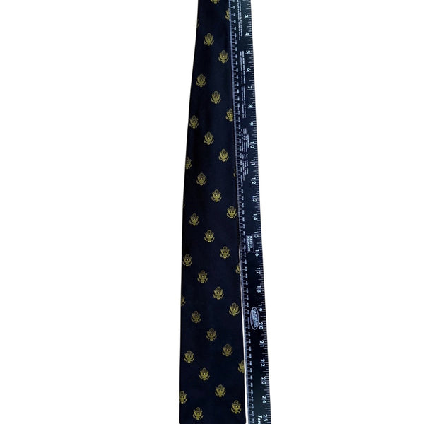 Resilio Mens Navy & Yellow Woven Polyester Patterned Tie