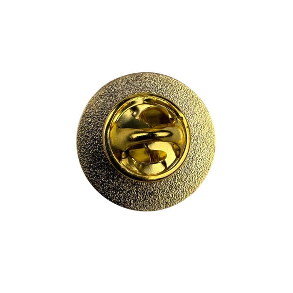 Benedictine Gold Tone Enamel Pin Blue Trim Tree Of Life Design Round Collectible