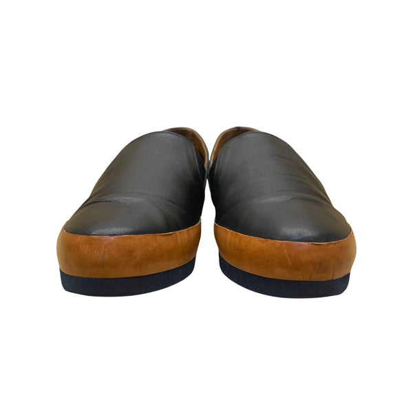 Coclico Women’s Black & Brown Leather Slip-On Platform Shoes Size 38