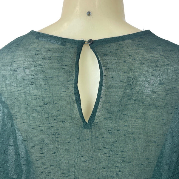 Zara Women's Green Tied Cuff Blouse Sz XS