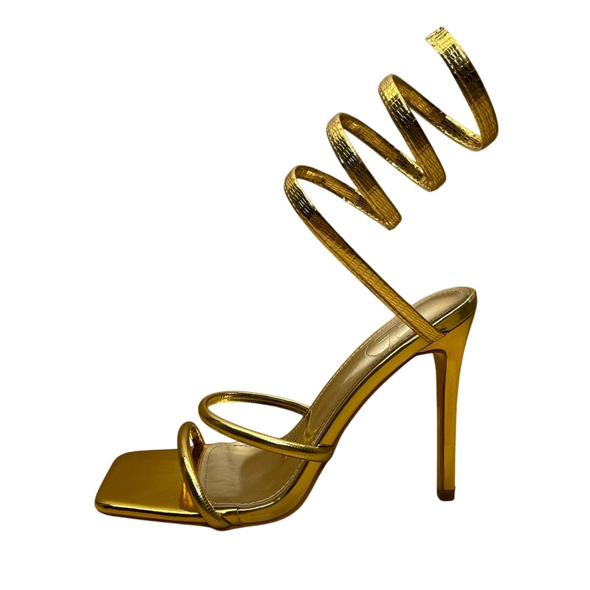 GC Women’s Gold Metallic Wrap-Around Design Spiral Stiletto Heels Sz EU40/US8.5