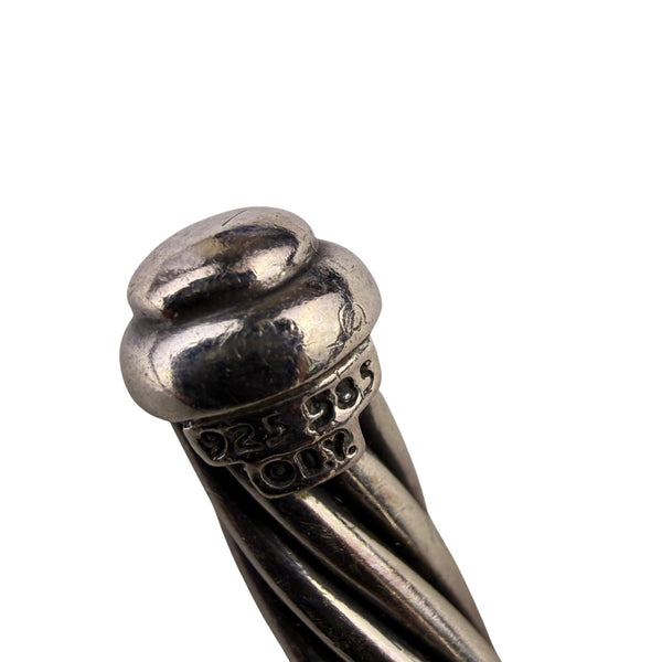 David Yurman Womens 585 Silver & Gold Cable Bracelet With Gemstones