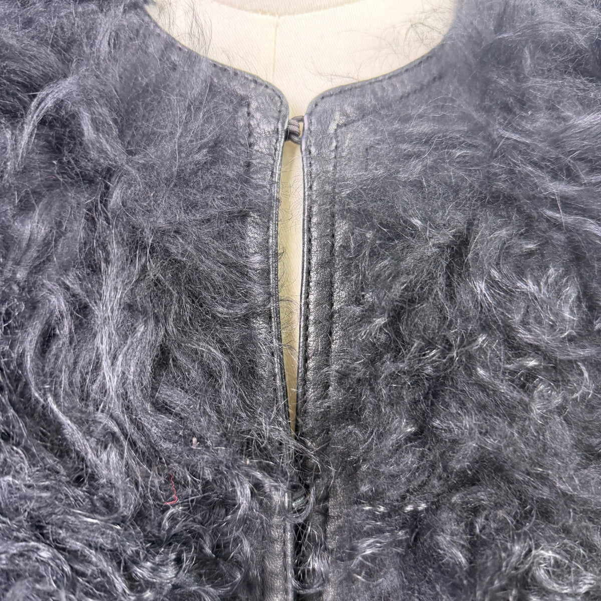 7 For All Mankind Womens Black Lamb Fur Sweater Vest Soft Fuzzy Texture Size S