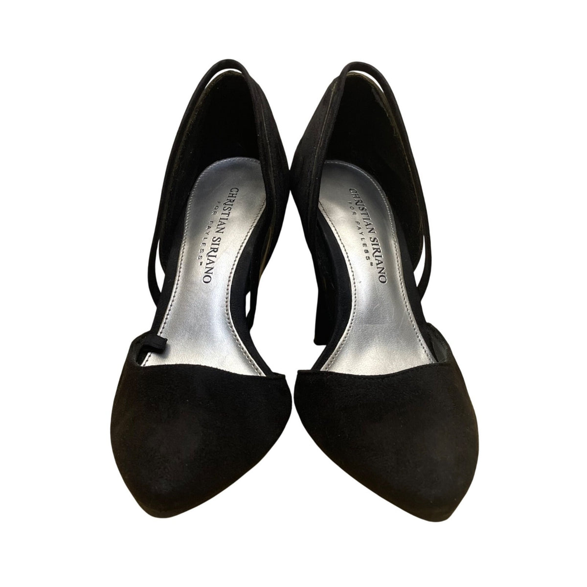 Christian Siriano Women’s Black Faux Suede DOrsay Pointed Toe Heels Size 5