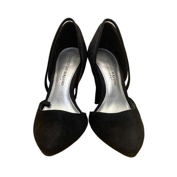 Christian Siriano Women’s Black Faux Suede DOrsay Pointed Toe Heels Size 5