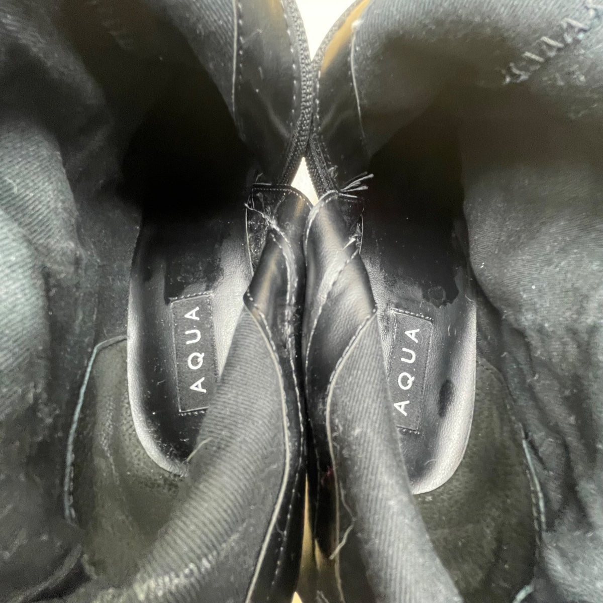 Aqua Women’s Black Leather Platform High Block Heel Maya Ankle Boots Size 9.5M