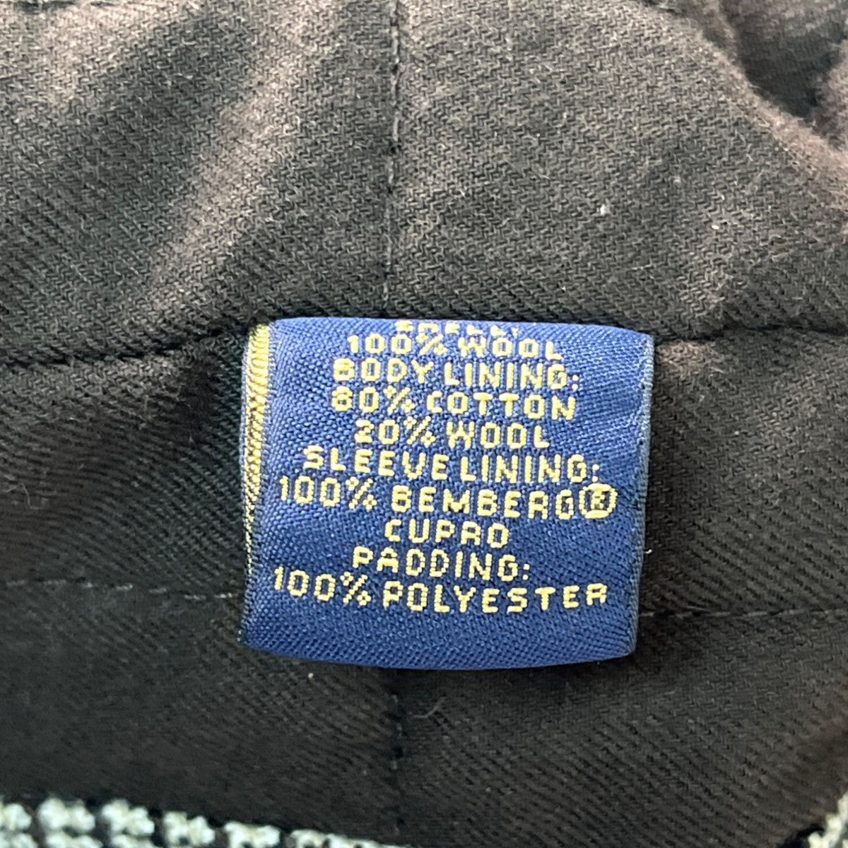 Brooks Brothers Style Gray Plaid Mens Wool Jacket With Quilted Lining Size L