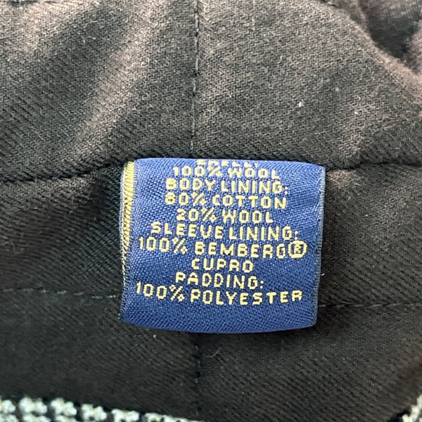 Brooks Brothers Style Gray Plaid Mens Wool Jacket With Quilted Lining Size L