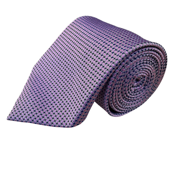 Jos A Bank Mens Purple 100% Silk Patterned Necktie Signature Collection