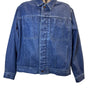 Mens Lands End Blue Denim Jacket Button-Up Size L 42-44
