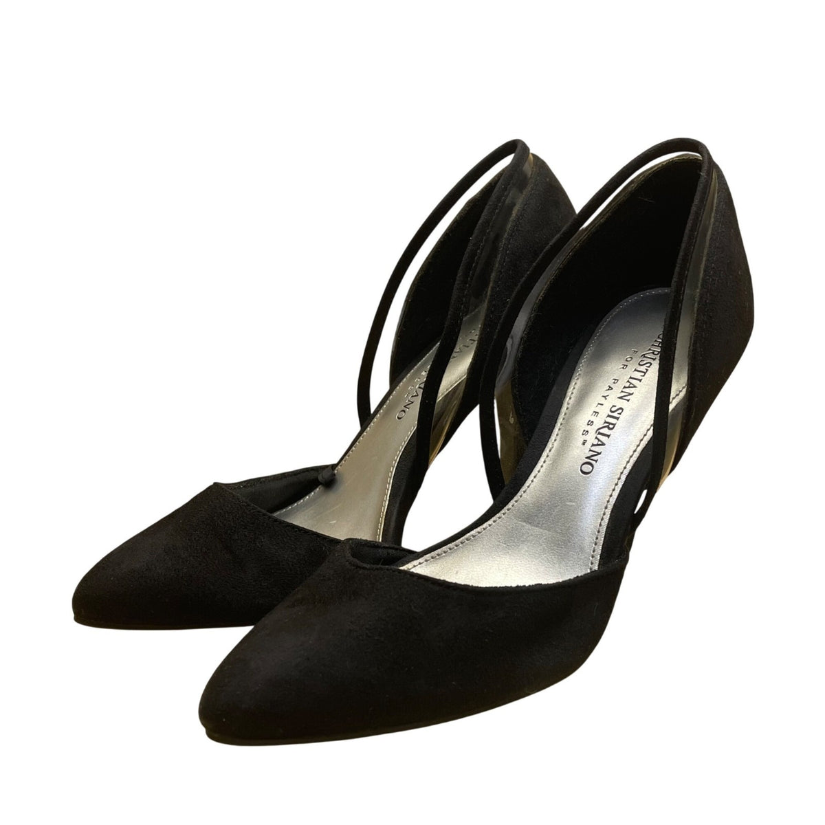 Christian Siriano Women’s Black Faux Suede DOrsay Pointed Toe Heels Size 5