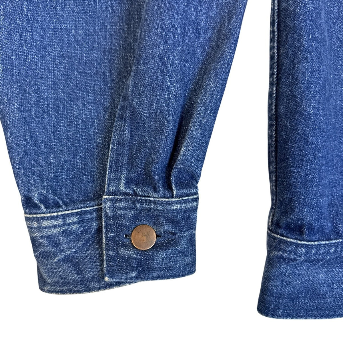 Mens Lands End Blue Denim Jacket Button-Up Size L 42-44