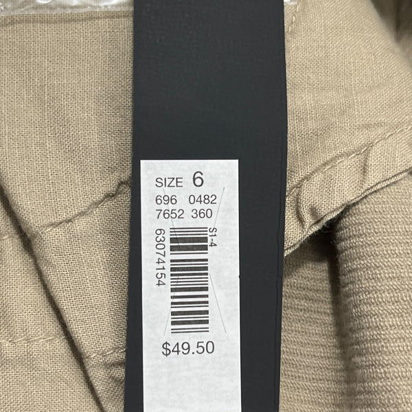 The Limited Womens Beige Corduroy Pants Mid-Rise Slim Fit Buttoned Size 6- New
