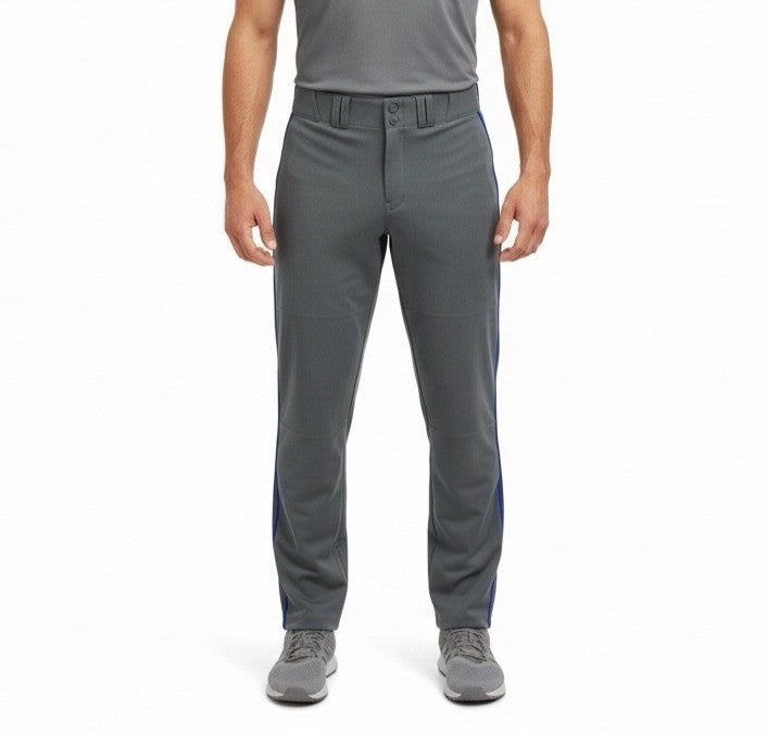 Champro Mens Gray Baseball Pants Open Bottom Royal Stripes Durable Sz S - New