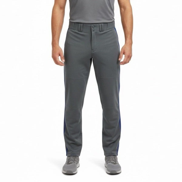 Champro Mens Gray Baseball Pants Open Bottom Royal Stripes Durable Sz S - New