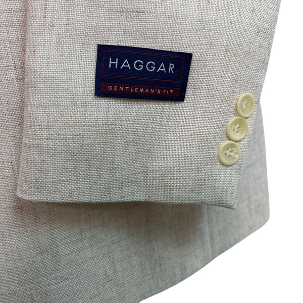 Haggar Beige Gentlemans Fit Dual button closure Front Pockets Mens Blazer Sz 40