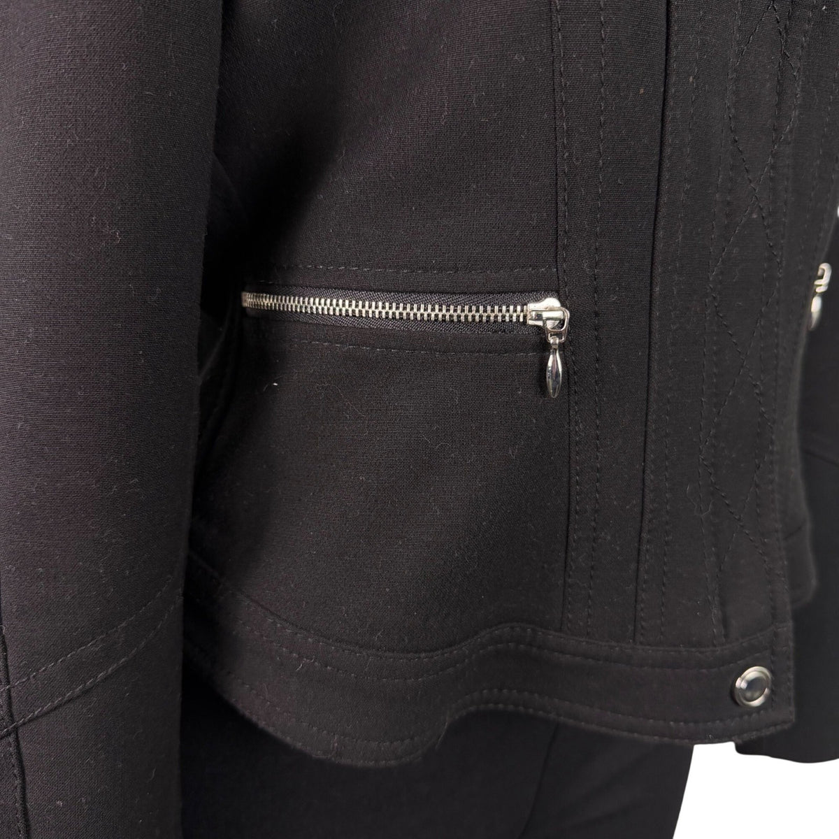 White House Black Market Womens Black Polyester Blend Fitted Blazer Jacket Sz 6