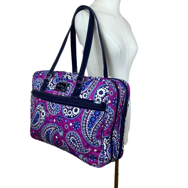 Vera Bradley Women’s Floral Paisley Quilted Fabric Zippered Travel Bag