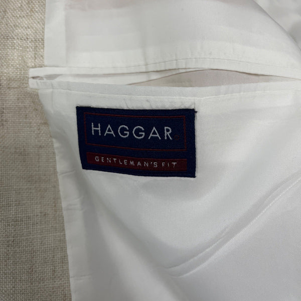 Haggar Beige Gentlemans Fit Dual button closure Front Pockets Mens Blazer Sz 40