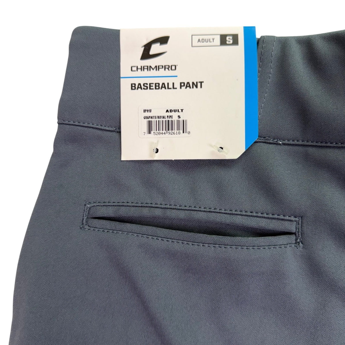Champro Mens Gray Baseball Pants Open Bottom Royal Stripes Durable Sz S - New
