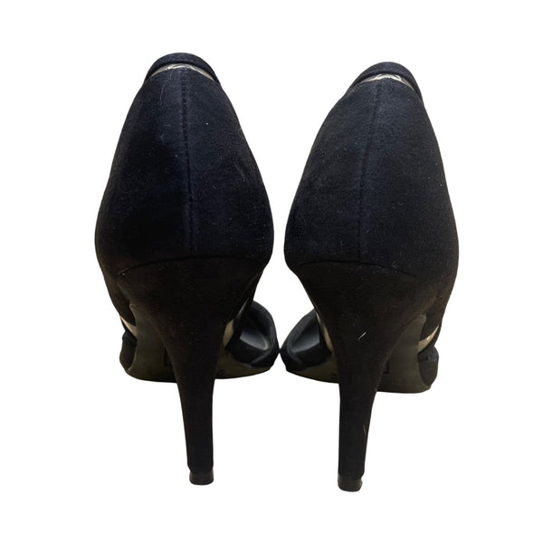 Christian Siriano Women’s Black Faux Suede DOrsay Pointed Toe Heels Size 5