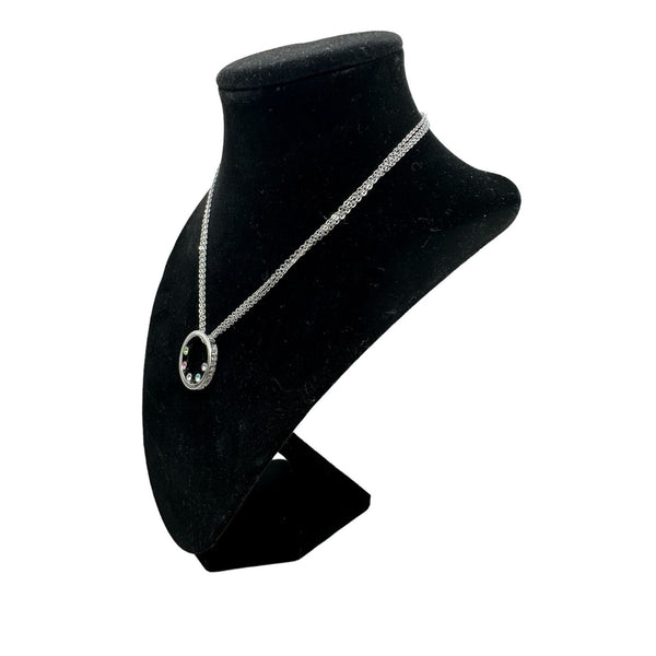 Pendant Multicolored Crystal with Silver Tone Chain